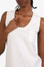 Louis Vuitton White Eyelet Detail Sleeveless Top Size S