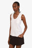 Louis Vuitton White Eyelet Detail Sleeveless Top Size S