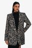Smythe Green/Beige Floral Print Single Breasted Blazer Size 10