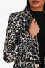 Smythe Green/Beige Floral Print Single Breasted Blazer Size 10