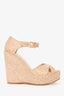 Jimmy Choo Beige Patent Leather Wedges Size 37