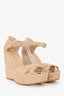 Jimmy Choo Beige Patent Leather Wedges Size 37