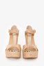 Jimmy Choo Beige Patent Leather Wedges Size 37