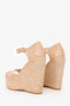 Jimmy Choo Beige Patent Leather Wedges Size 37