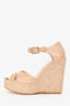 Jimmy Choo Beige Patent Leather Wedges Size 37