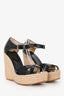Jimmy Choo Black Patent Leather Wedges Size 37