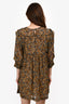 Ba&sh Brown/Orange Printed Puff Sleeve Mini Dress Size XS