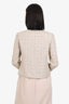Pre-Loved Chanel™ 04P Pink/Cream/Navy Tweed Fringed Jacket Size 38