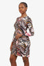 Emilio Pucci Pink/Multicolour Printed Long Sleeve Mini Dress Size 6
