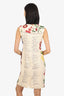 Oscar de la Renta White/Multicolour Houndstooth Sleeveless Dress Size 6
