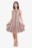 Oscar de la Renta White/Multicolor Wool Floral Print Sleeveless Dress Size 6