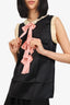Gucci Black Silk Bow Detail Ruffled Sleeveless Top Size 40