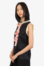 Gucci Black Silk Bow Detail Ruffled Sleeveless Top Size 40