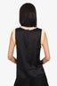 Gucci Black Silk Bow Detail Ruffled Sleeveless Top Size 40