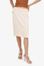 Versace White Medusa Button Midi Skirt Size 40 (As Is)
