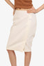Versace White Medusa Button Midi Skirt Size 40 (As Is)