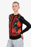 Dolce & Gabbana Black/Red Silk Rose Print Cardigan Size 40