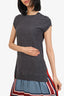 Louis Vuitton Grey Wool Pleated Hem Dress Size XS