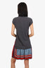 Louis Vuitton Grey Wool Pleated Hem Dress Size XS