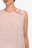 Salvatore Ferragamo Pink Button Down Detail Sleeveless Dress Size 42