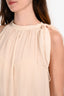 Brunello Cucinelli Cream Silk Sleeveless Mock Neck Top Size M