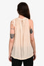 Brunello Cucinelli Cream Silk Sleeveless Mock Neck Top Size M
