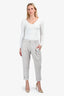 Brunello Cucinelli Grey Wool Straight Leg Pants Size 6