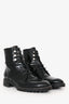 Christian Dior Black Patent Leather Crystal Detail Combat Boots Size 41