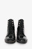Christian Dior Black Patent Leather Crystal Detail Combat Boots Size 41