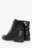 Christian Dior Black Patent Leather Crystal Detail Combat Boots Size 41