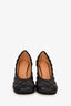 Bottega Veneta Black Padded Leather Square Toe 'Bloc' Heels Size 37