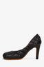 Bottega Veneta Black Padded Leather Square Toe 'Bloc' Heels Size 37