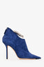 Jimmy Choo Blue Suede Crystal Blaize 100 Ankle Boots Size 37