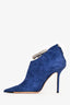 Jimmy Choo Blue Suede Crystal Blaize 100 Ankle Boots Size 37