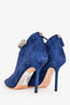 Jimmy Choo Blue Suede Crystal Blaize 100 Ankle Boots Size 37