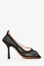 Bottega Veneta Black Mesh Stretch Chain Detail Heels Size 37
