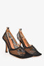 Bottega Veneta Black Mesh Stretch Chain Detail Heels Size 37