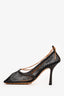 Bottega Veneta Black Mesh Stretch Chain Detail Heels Size 37