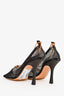 Bottega Veneta Black Mesh Stretch Chain Detail Heels Size 37