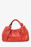 Nancy Gonzalez Orange Crocodile Knot Pleated Shoulder Bag
