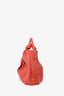 Nancy Gonzalez Orange Crocodile Knot Pleated Shoulder Bag
