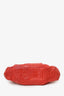 Nancy Gonzalez Orange Crocodile Knot Pleated Shoulder Bag