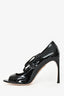 Miu Miu Black Patent Leather Strappy Peep Toe Heels Size 38