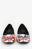 Roger Vivier White/Pink Scribble Printed Buckle Flats Size 38
