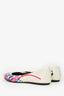 Roger Vivier White/Pink Scribble Printed Buckle Flats Size 38