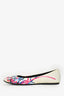 Roger Vivier White/Pink Scribble Printed Buckle Flats Size 38