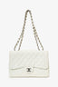 Pre-Loved Chanel™ 2006-08 White Caviar Leather Jumbo Single Flap Bag