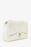 Pre-Loved Chanel™ 2006-08 White Caviar Leather Jumbo Single Flap Bag