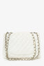 Pre-Loved Chanel™ 2006-08 White Caviar Leather Jumbo Single Flap Bag
