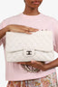 Pre-Loved Chanel™ 2006-08 White Caviar Leather Jumbo Single Flap Bag